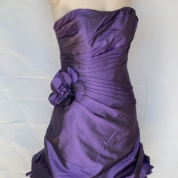 Mari Lee strapless purple prom dress size 3/4 - Picture 7 of 15